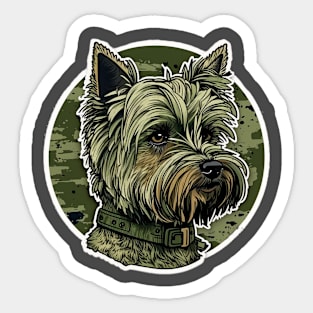 Yorkshire Terrier Camouflage Motif Sticker